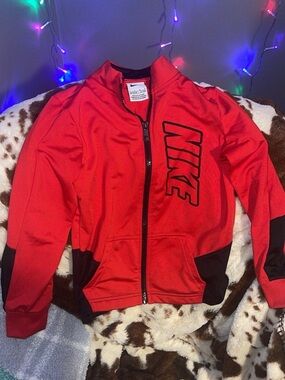 Boys Nike Red Zip-Up Athletic Jacket